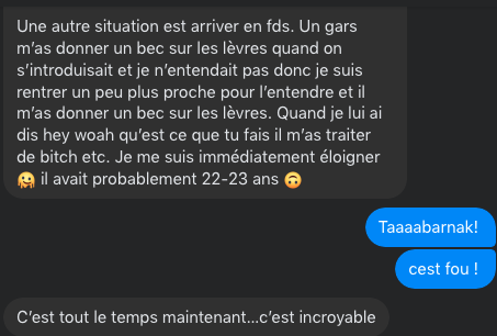 Témoignage — baiser forcé sans consentement